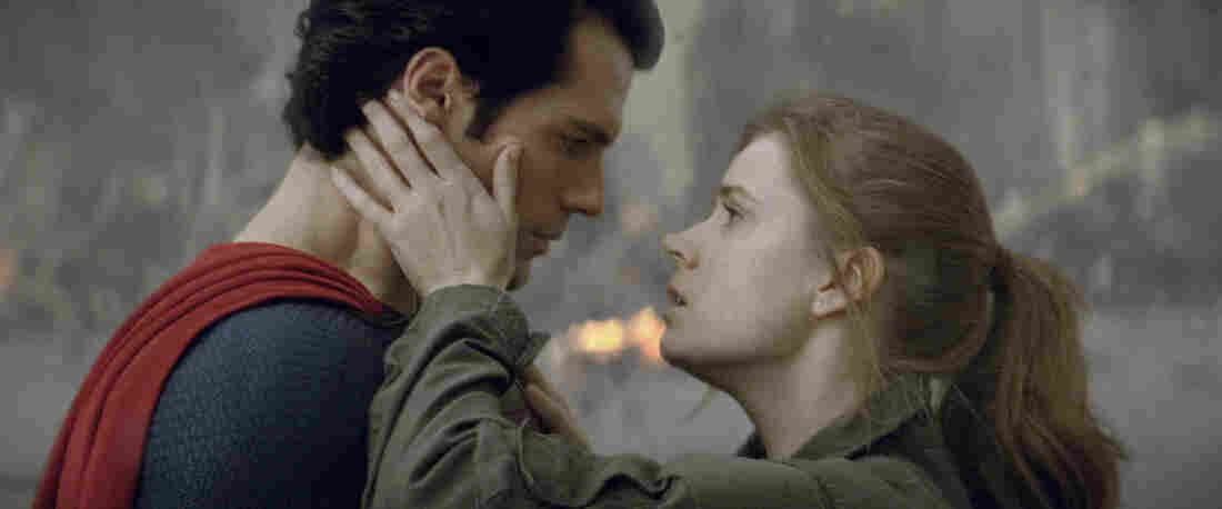Henry Cavill as Superman and Amy Adams as Lois Lane in the movie Man Of Steel.